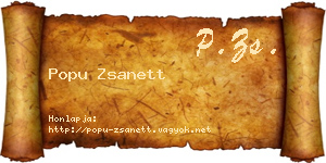 Popu Zsanett névjegykártya